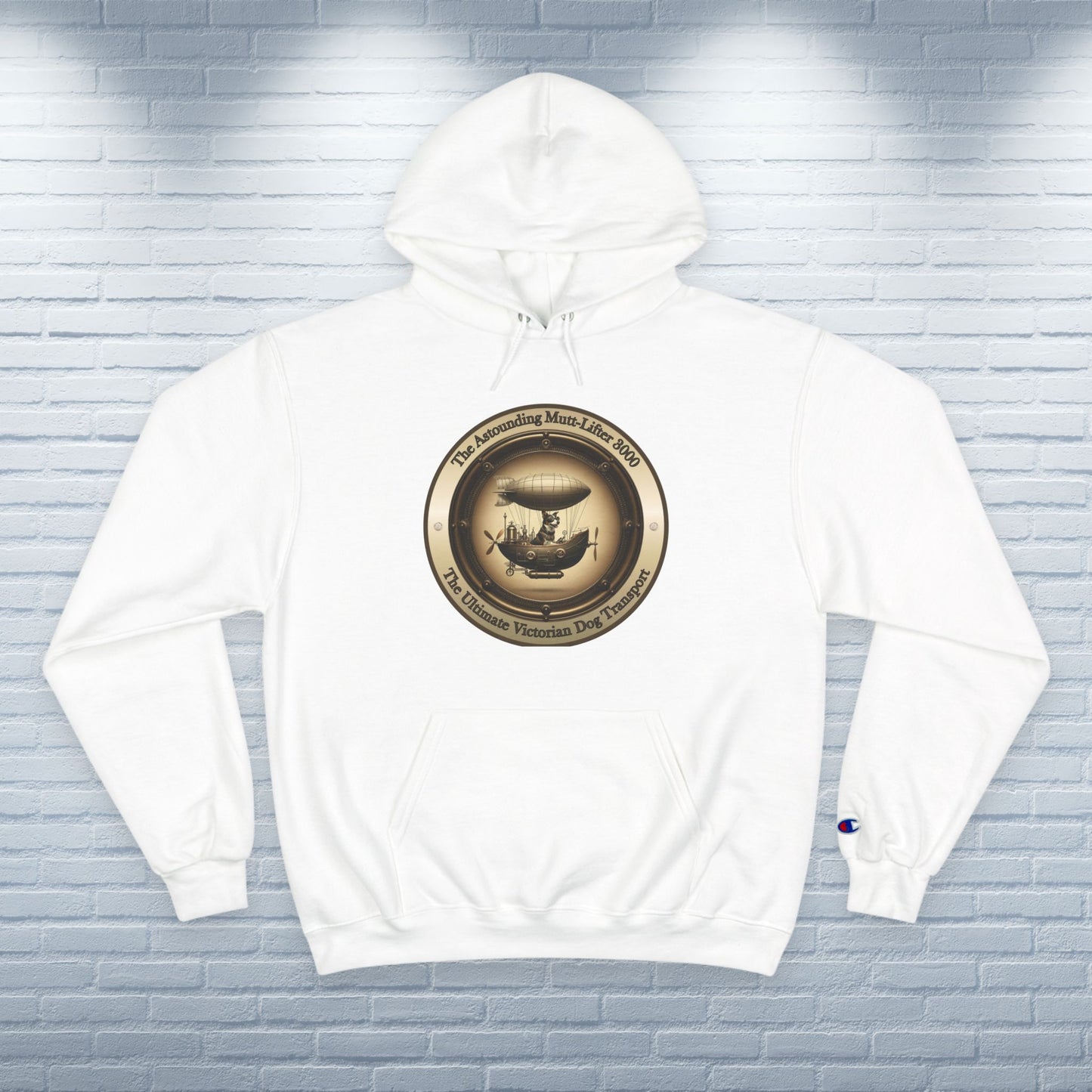 Champion Hoodie Mixed Breed Rescue Dog Mongrel Dogful Steampunk Victorian Gift Mutt Pride Unique Art Pet Lover Warm Apparel Dog Mom Dad
