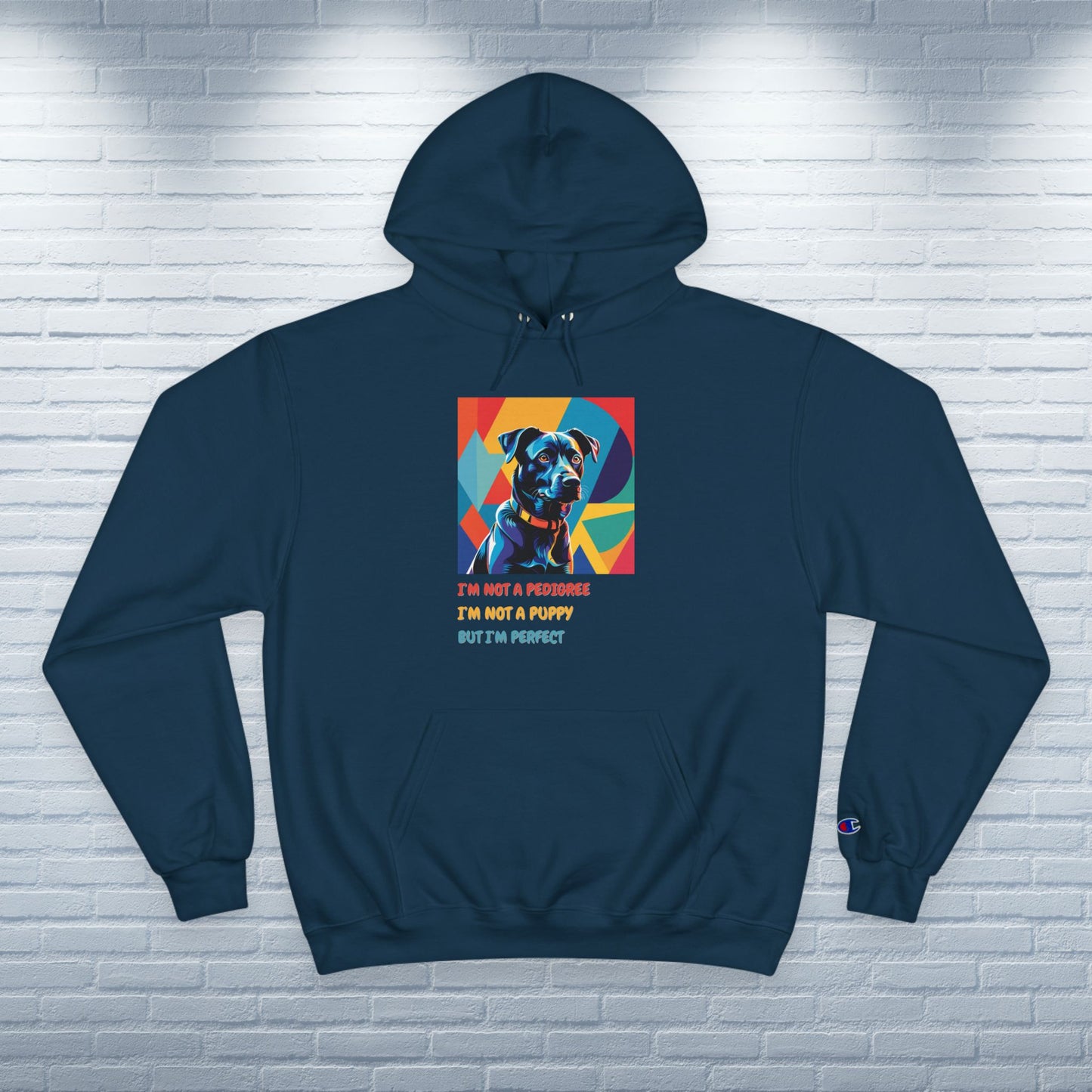 Champion Hoodie Mixed Breed Rescue Dog Mongrel Dogful Gift Pet Apparel Funny Unique Pop Art Style Pop Art Hoodie Unisex Mutt Dog Mom Dad