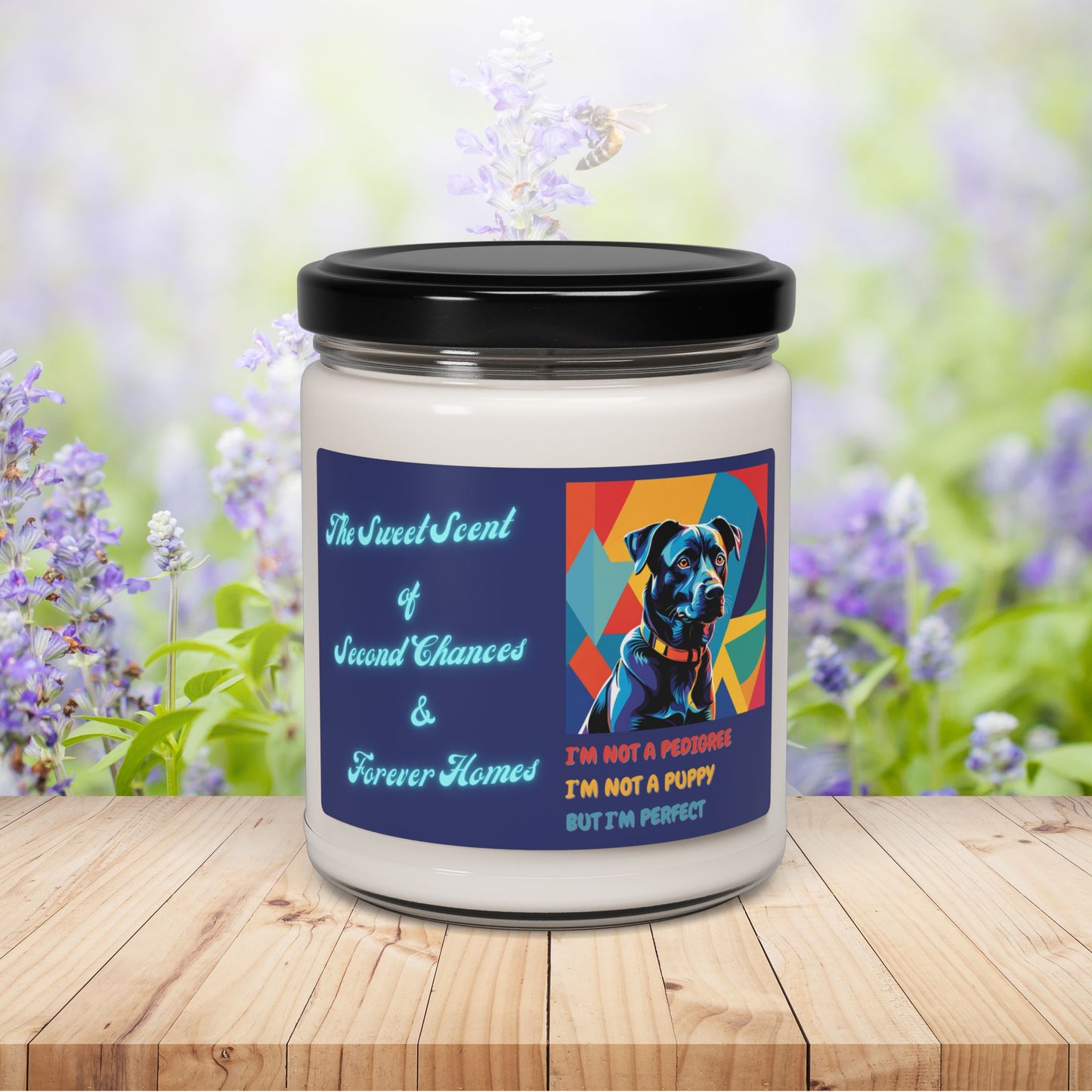 Candle Scented Soy Candle Mixed Breed Dogful Gift for Mature Dog Lovers Mongrel Rescue Dog Pet Adoption Canine Home Decor for Dog Parents