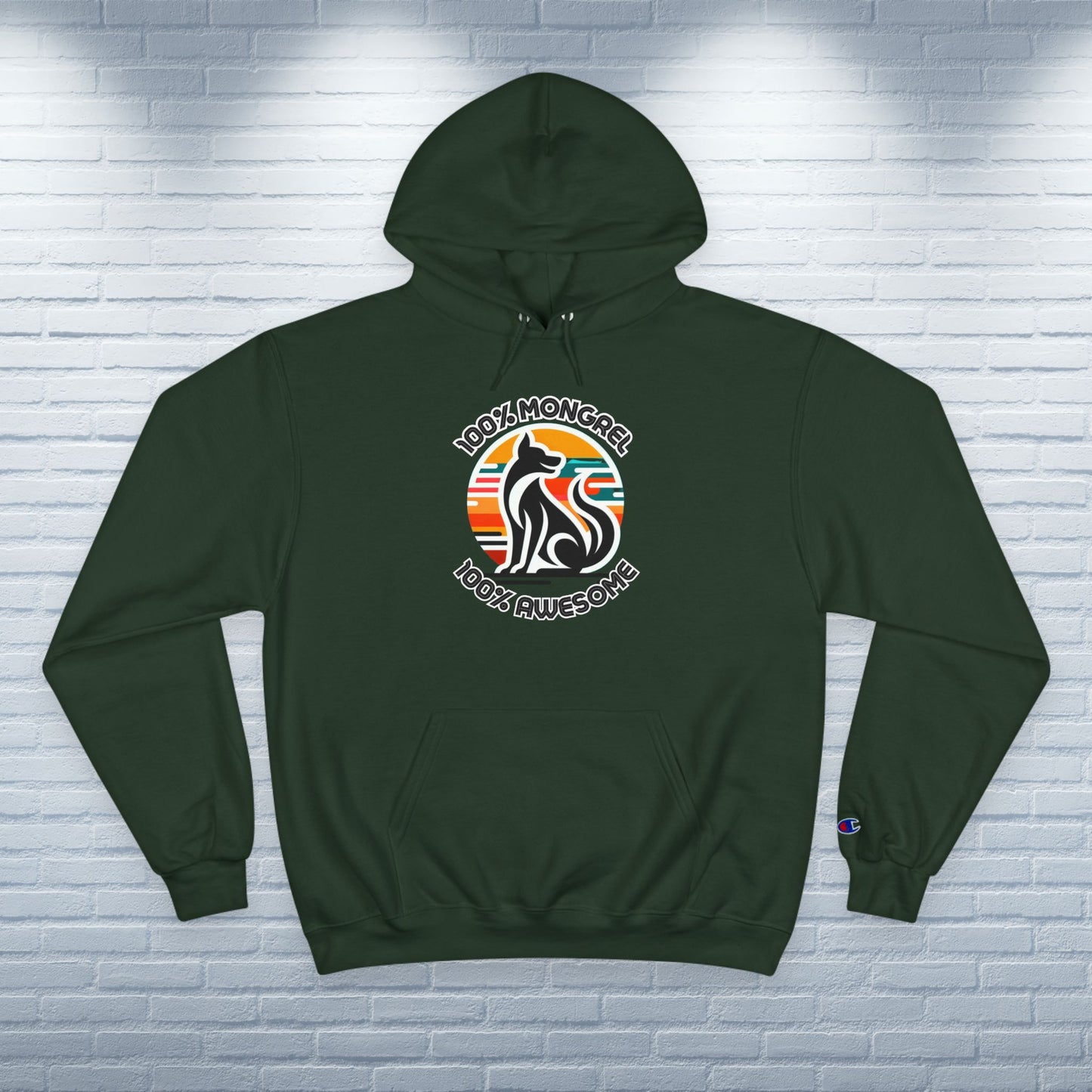 Champion Hoodie Mixed Breed Rescue Dog Mongrel Dogful Gift Pet Apparel Unique Retro Style Pride Fashion Unisex Dog Mom Dad Adventure Wear