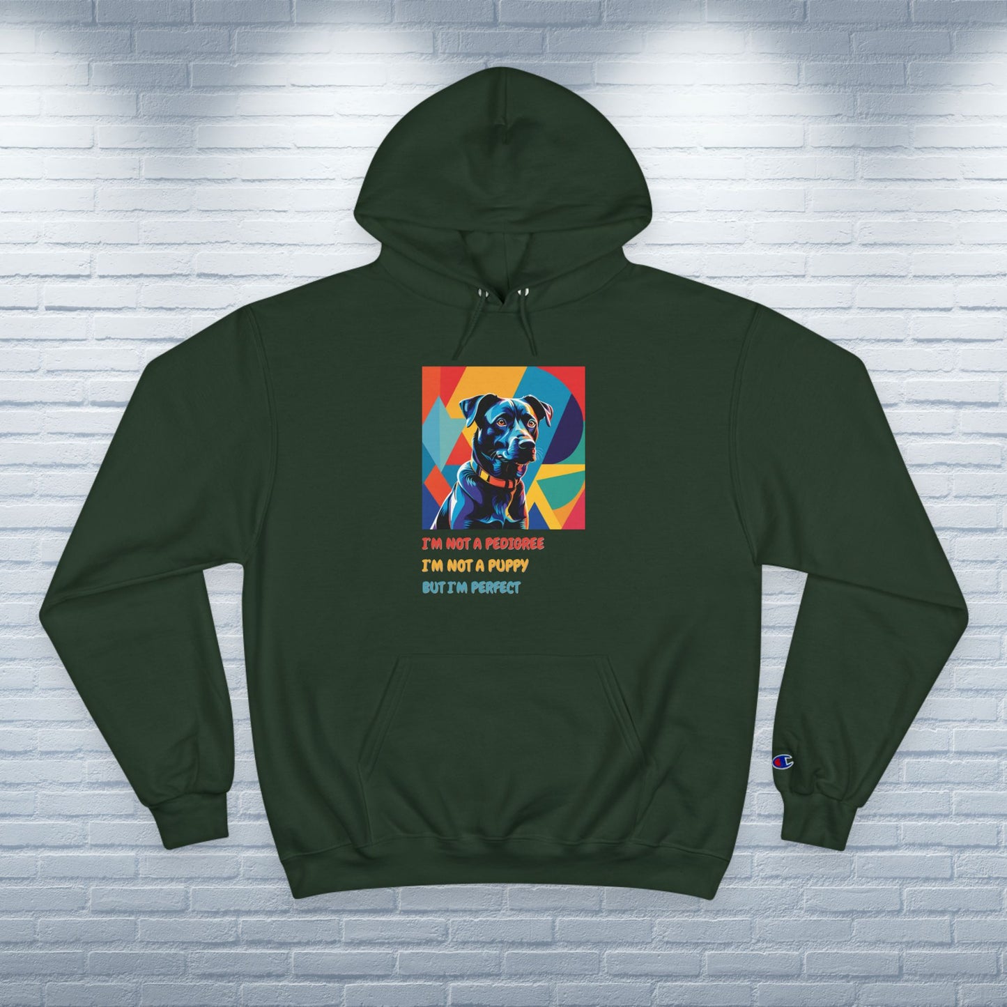 Champion Hoodie Mixed Breed Rescue Dog Mongrel Dogful Gift Pet Apparel Funny Unique Pop Art Style Pop Art Hoodie Unisex Mutt Dog Mom Dad