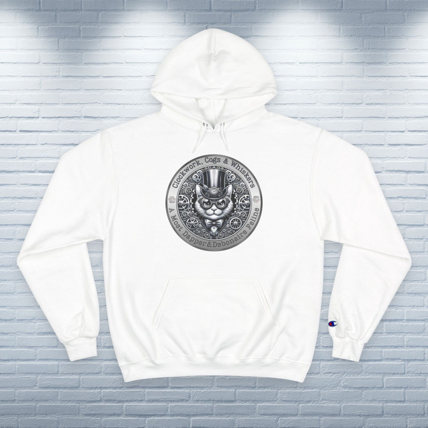 Champion Hoodie Cat Lover Steampunk Victorian Catful Clockwork Whiskers Gift Quirky Pet Apparel Unique Kitty Style Cozy Wear Cat Mom Dad