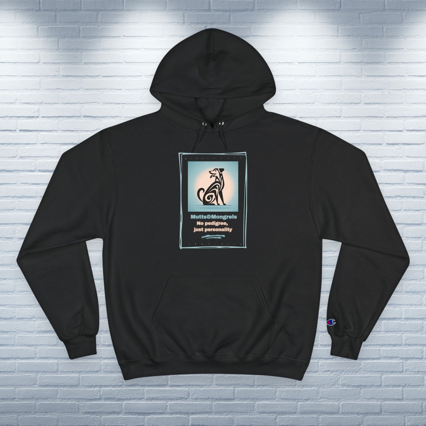 Champion Hoodie Mixed Breed Rescue Dog Mongrel Dogful Art Deco Gift Pet Apparel Funny Unique Style Fashion Dog Mom Dad Unisex Adventure