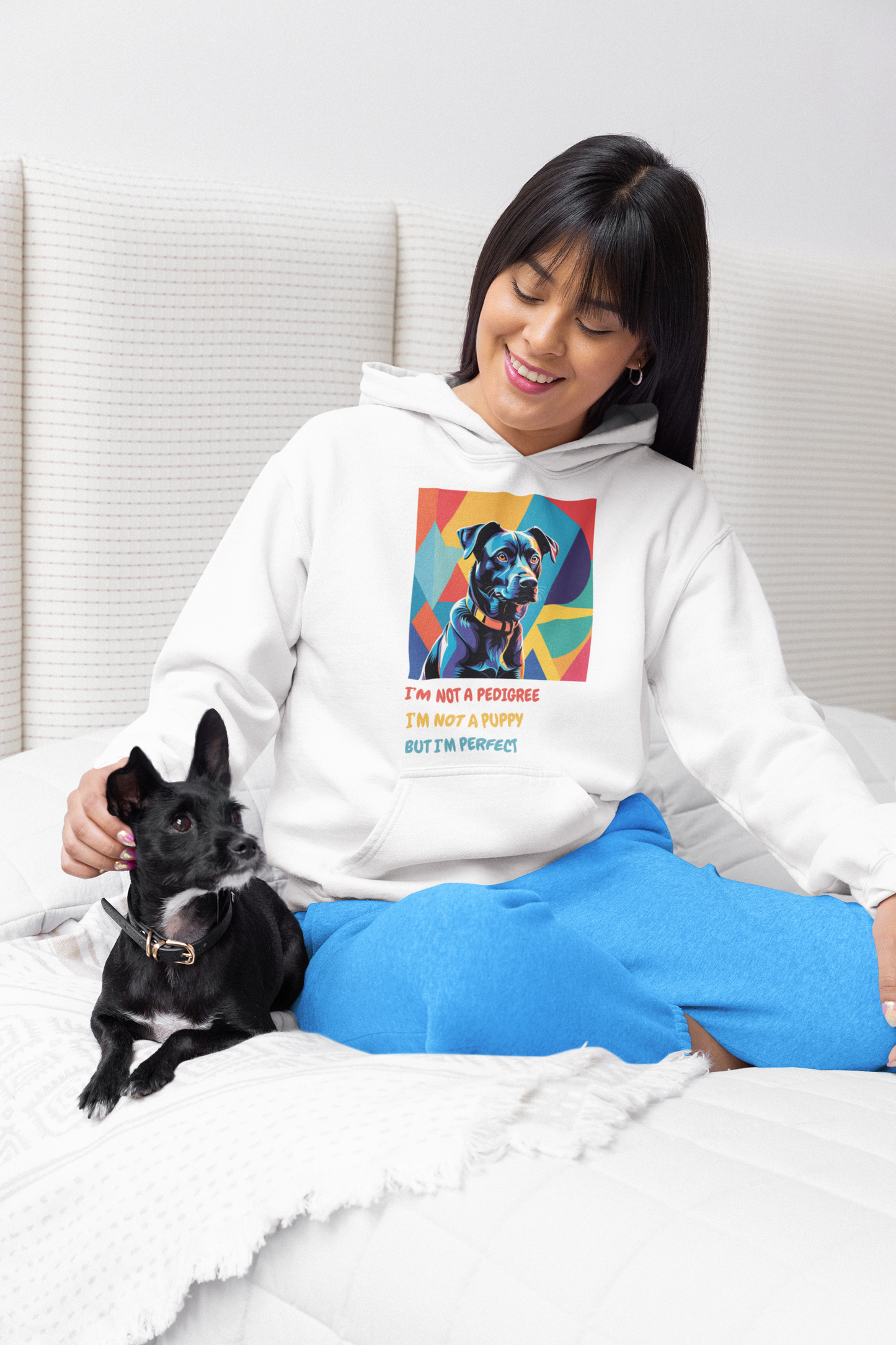 Champion Hoodie Mixed Breed Rescue Dog Mongrel Dogful Gift Pet Apparel Funny Unique Pop Art Style Pop Art Hoodie Unisex Mutt Dog Mom Dad