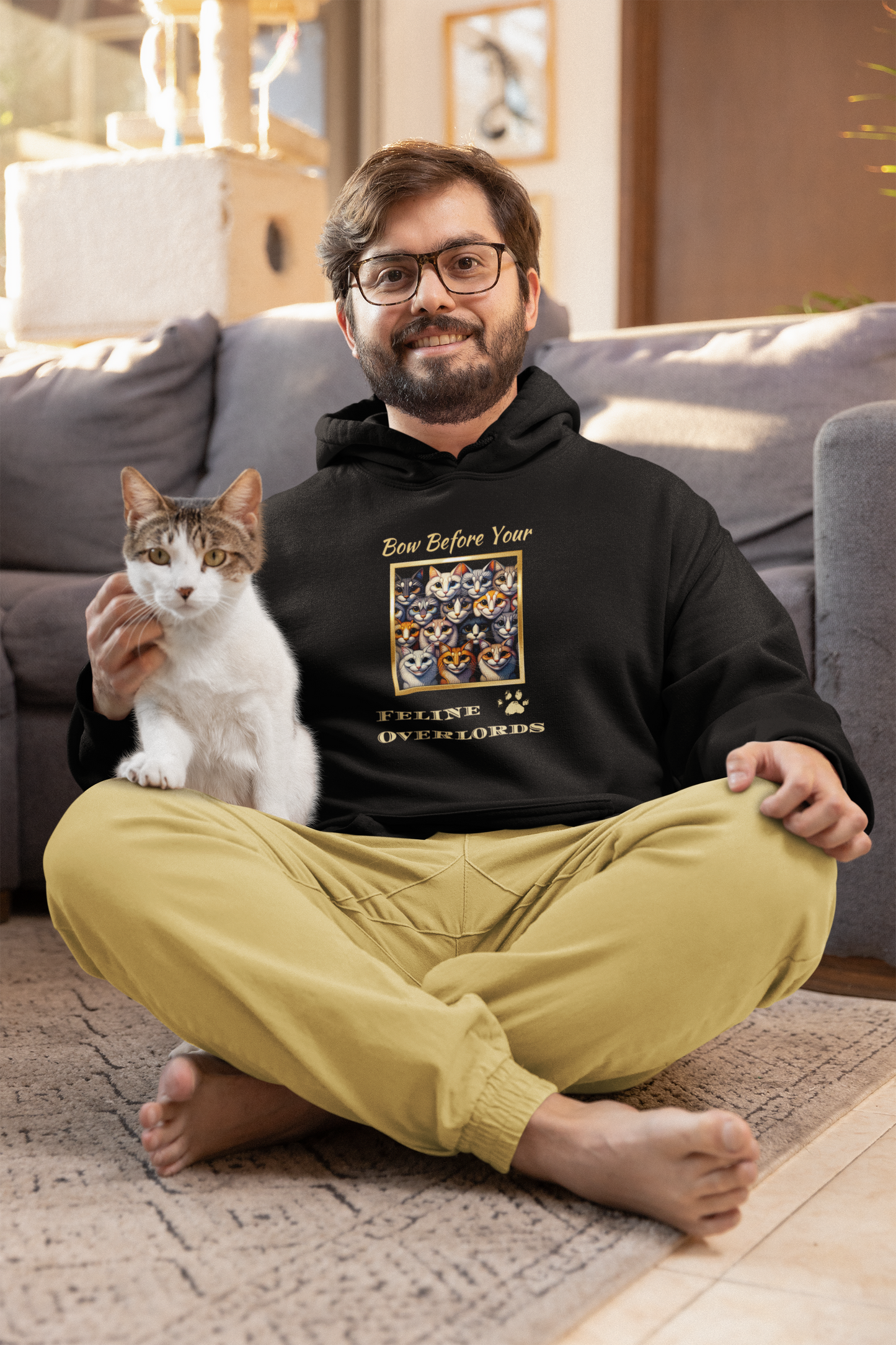 Champion Hoodie Rescue Cat Lover Feline Catful Gift Quirky Pet Apparel Funny Unique Retro Style Cat Pride Fashion Cat Mom Dad Unisex Unique