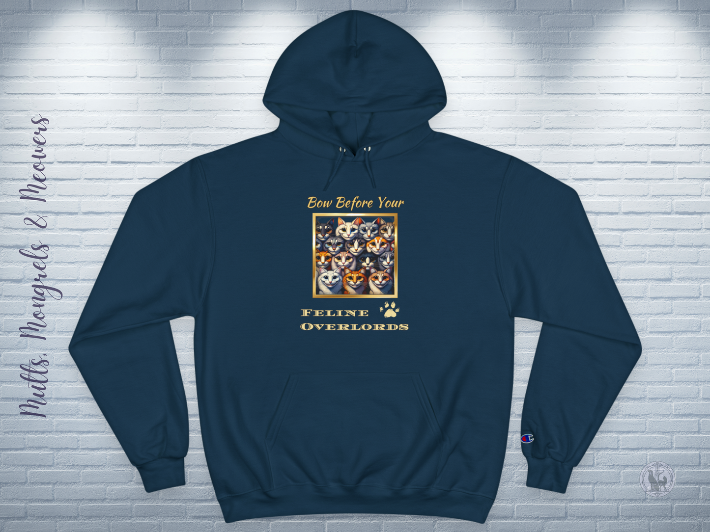 Champion Hoodie Rescue Cat Lover Feline Catful Gift Quirky Pet Apparel Funny Unique Retro Style Cat Pride Fashion Cat Mom Dad Unisex Unique