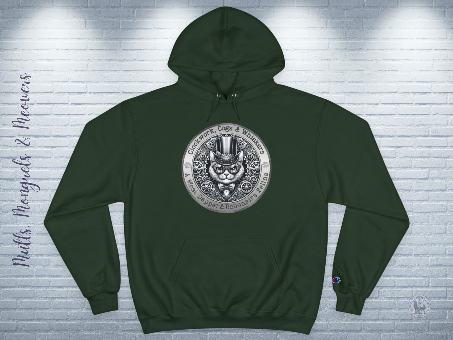 Champion Hoodie Cat Lover Steampunk Victorian Catful Clockwork Whiskers Gift Quirky Pet Apparel Unique Kitty Style Cozy Wear Cat Mom Dad