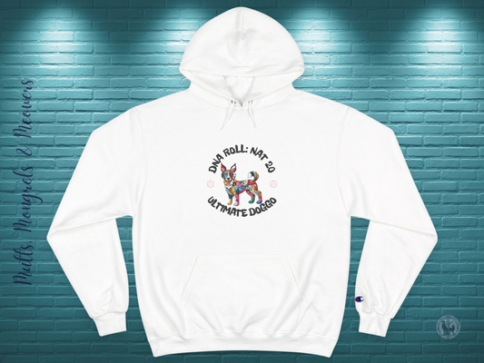 Champion Hoodie Mixed Breed Rescue Dog Mongrel Mutt Dogful RPG Nat20 Gift Pet Apparel Gamer Unique Funny Retro Mutt Fashion Dog Mom Dad
