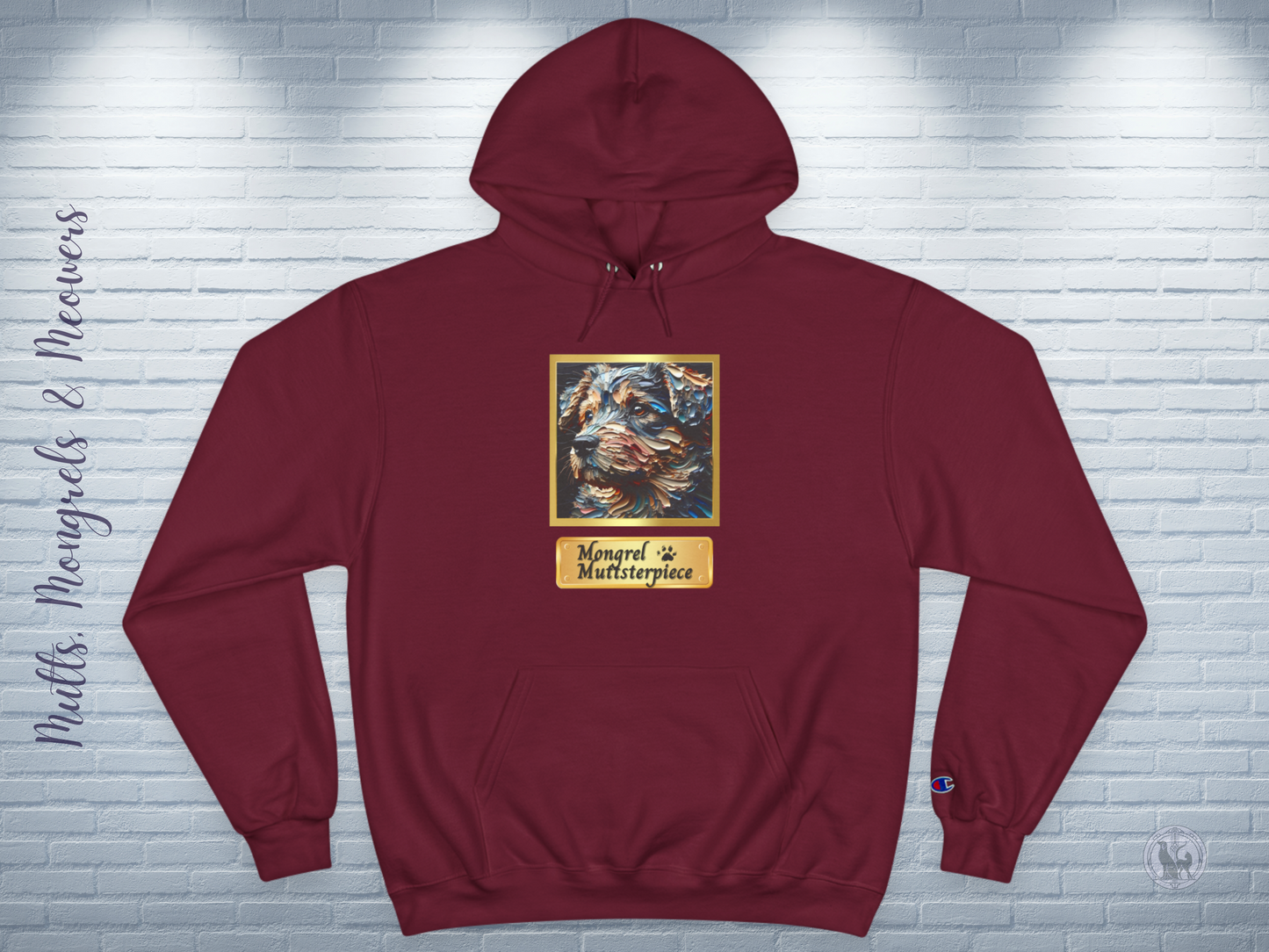 Champion Hoodie Mixed Breed Rescue Dog Mongrel Dogful Gift Pet Apparel Funny Unique Retro Style Pride Fashion Dog Mom Dad Unisex Unique