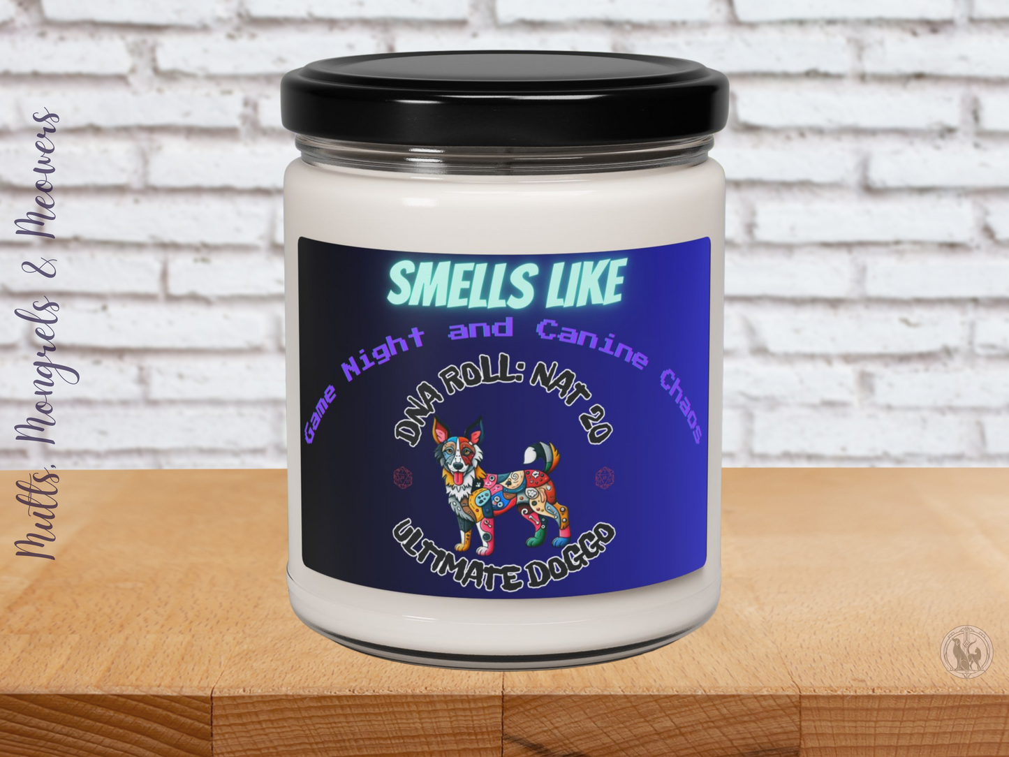 Candle Scented Soy Candle Game Night Mixed Breed Dog Lover Gift Geeky RPG Rescue Dogful Canine Chaos Funny Home Decor Aroma for Dog Parents