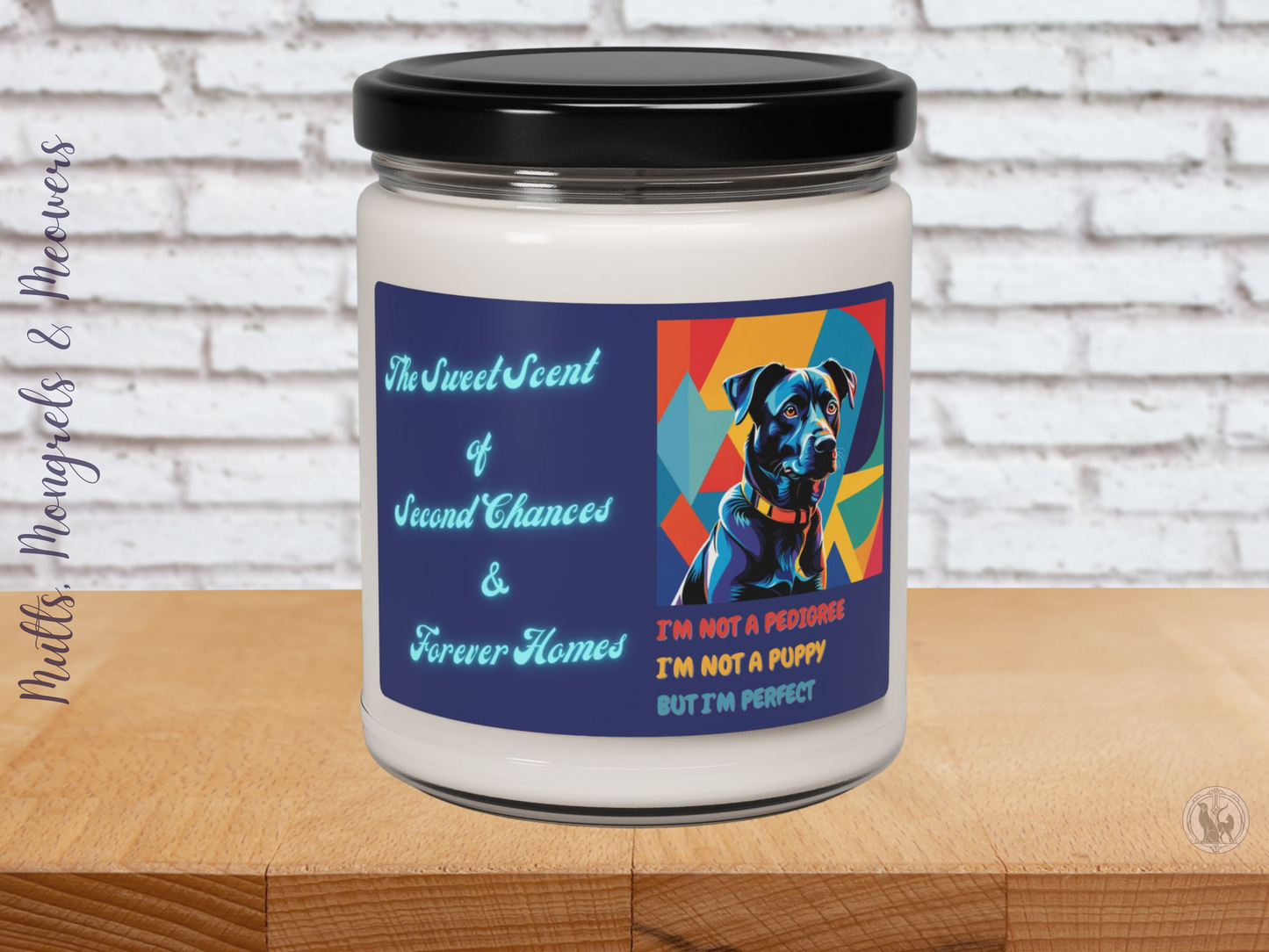 Candle Scented Soy Candle Mixed Breed Dogful Gift for Mature Dog Lovers Mongrel Rescue Dog Pet Adoption Canine Home Decor for Dog Parents