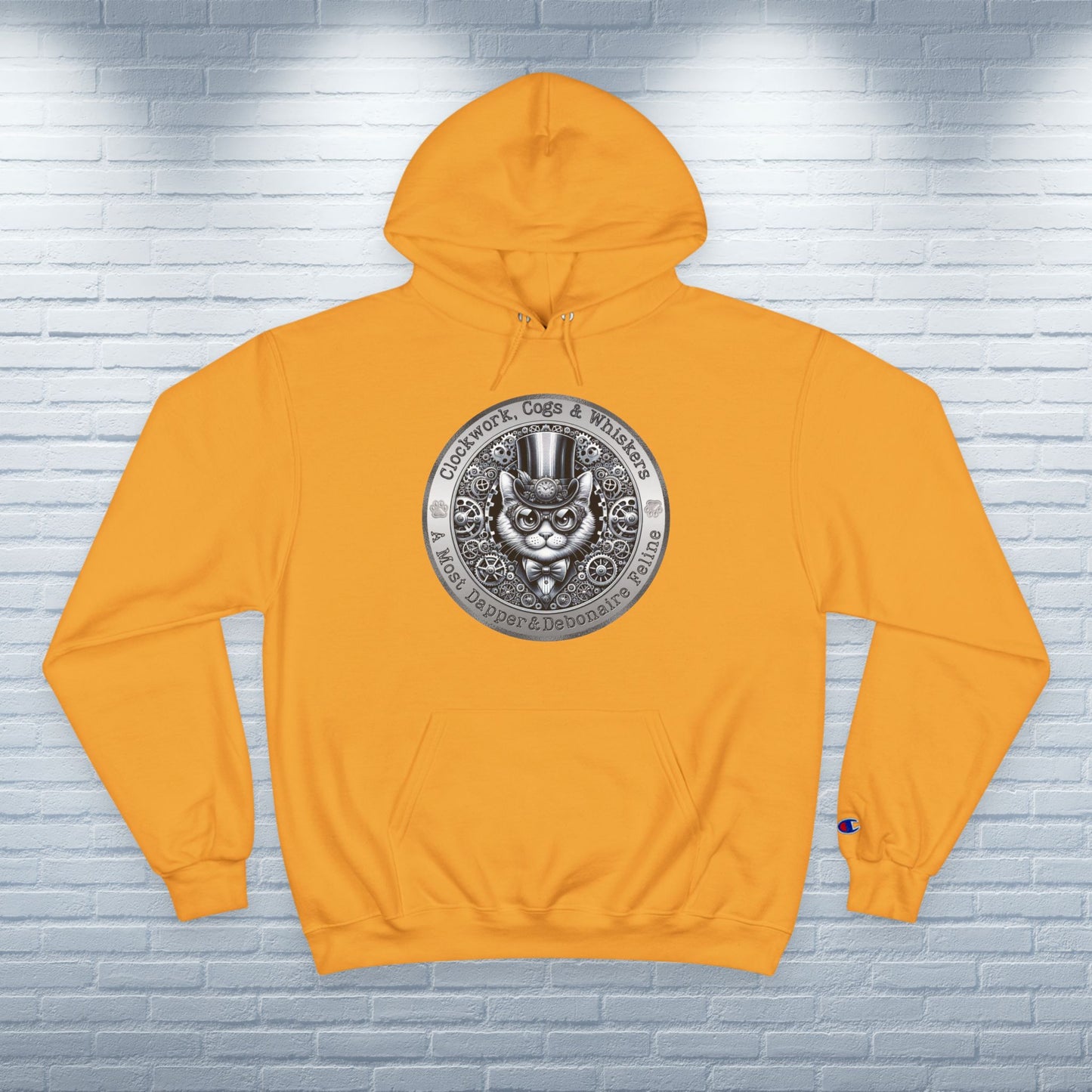 Champion Hoodie Cat Lover Steampunk Victorian Catful Clockwork Whiskers Gift Quirky Pet Apparel Unique Kitty Style Cozy Wear Cat Mom Dad