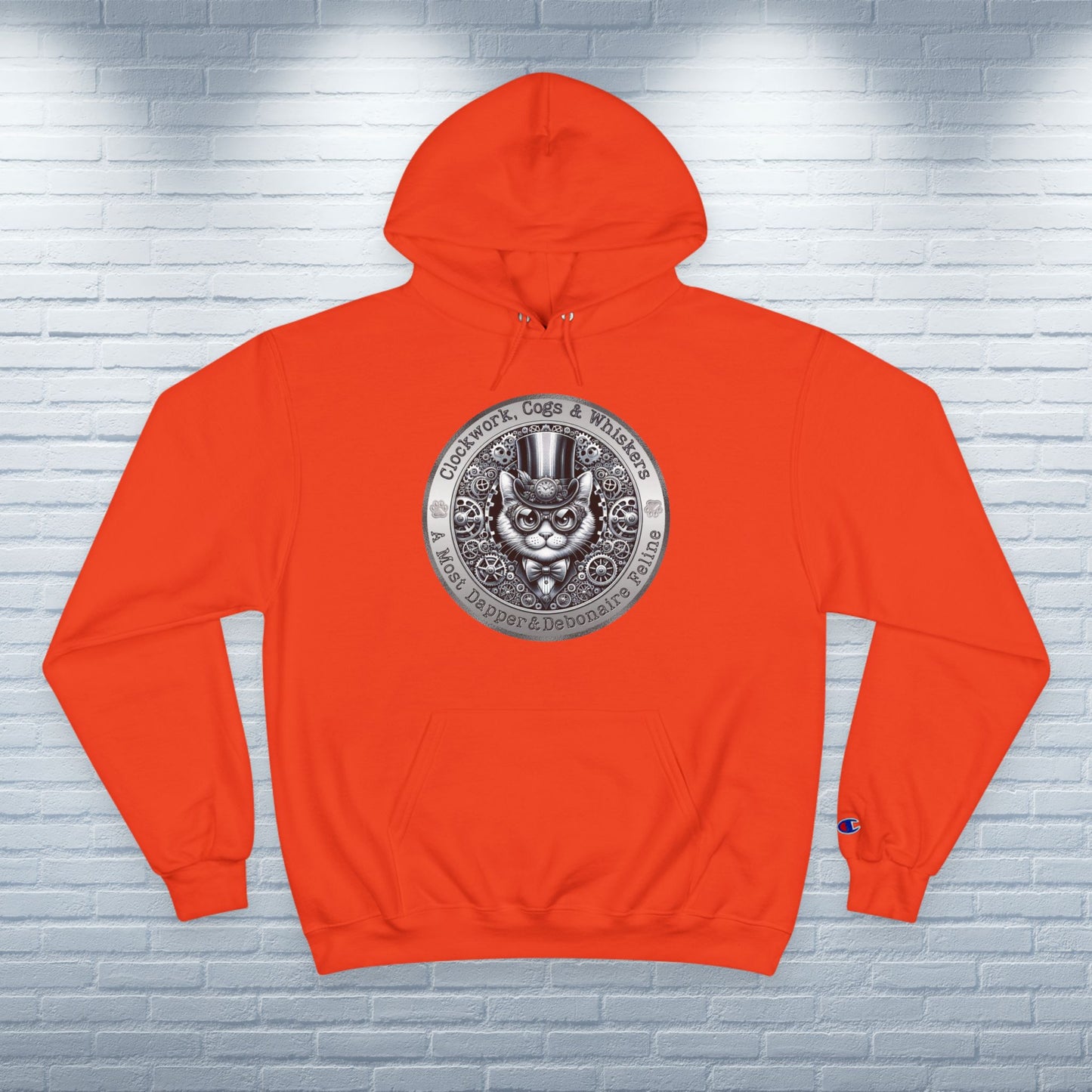 Champion Hoodie Cat Lover Steampunk Victorian Catful Clockwork Whiskers Gift Quirky Pet Apparel Unique Kitty Style Cozy Wear Cat Mom Dad