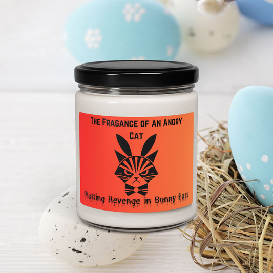 Funny Cat Scented Soy Candle - Plotting Revenge in Bunny Ears, 9oz