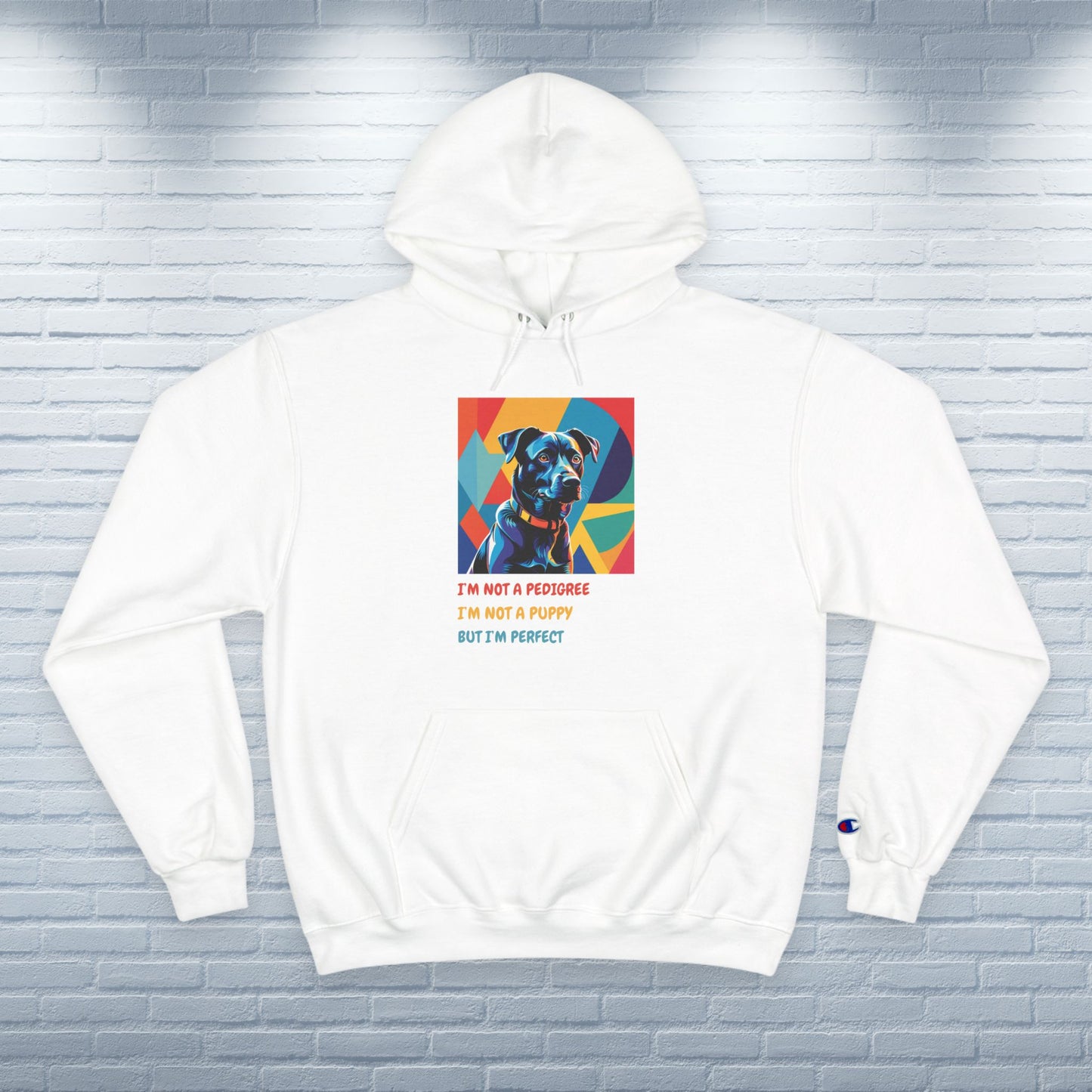 Champion Hoodie Mixed Breed Rescue Dog Mongrel Dogful Gift Pet Apparel Funny Unique Pop Art Style Pop Art Hoodie Unisex Mutt Dog Mom Dad