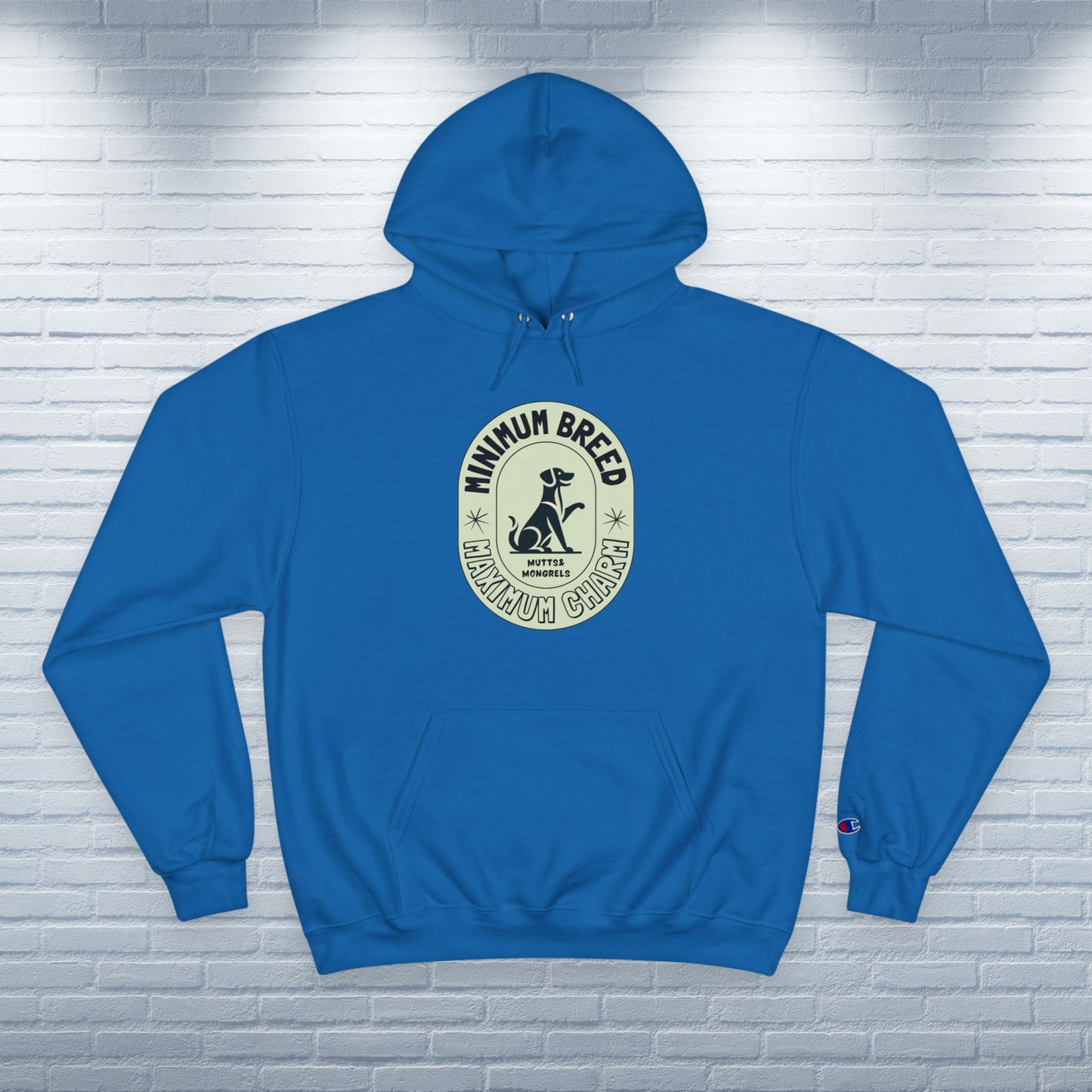 Champion Hoodie Mixed Breed Rescue Dog Mongrel Dogful Mutt Charm Gift Pet Apparel Unique Art Deco Pride Style Dog Mom Dad Unisex Unique