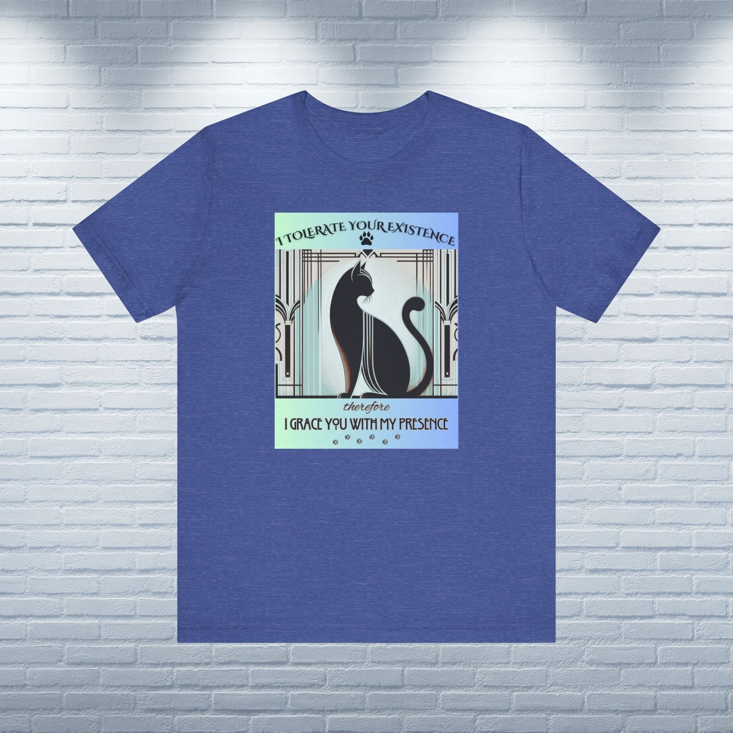 T-Shirt Funny Art Deco Shirt Sarcastic Gift Unisex Fit Unique Cat Whimsical Feline Catful Kitty Humor Retro Apparel Rescue Cat Parent US