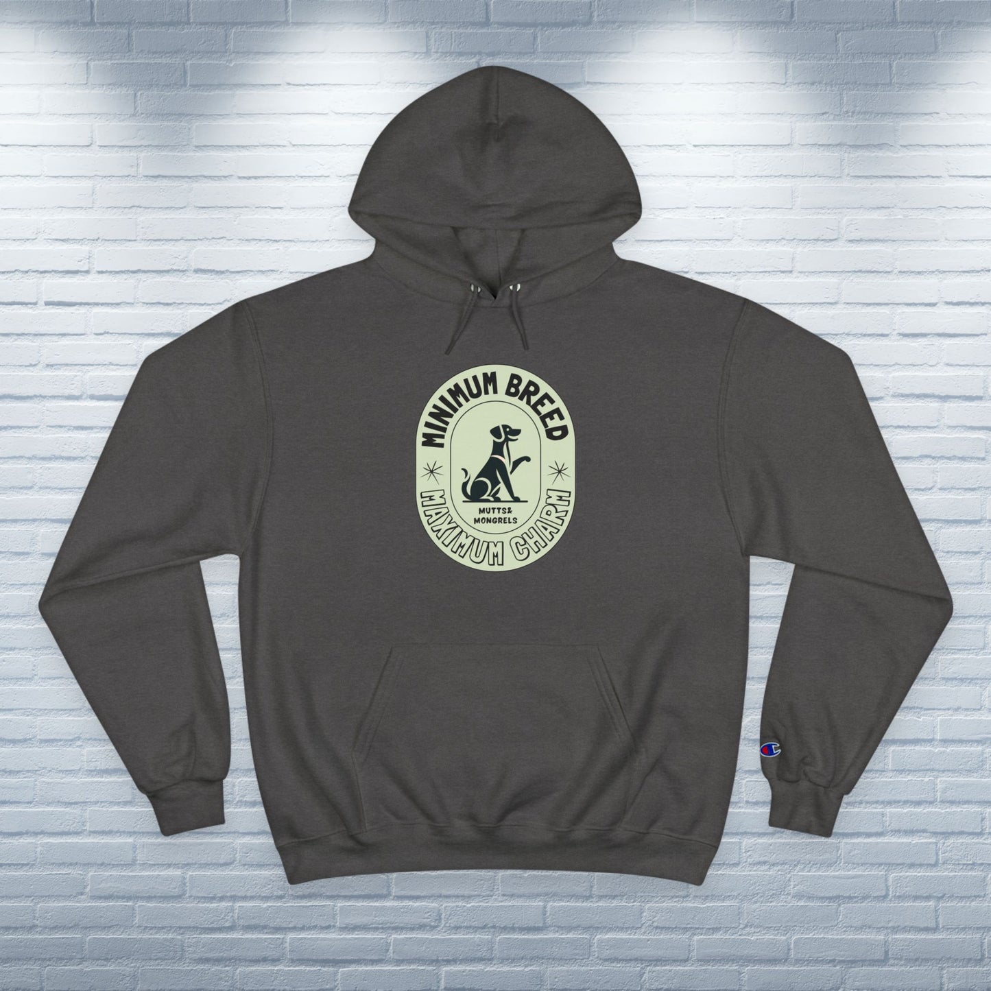 Champion Hoodie Mixed Breed Rescue Dog Mongrel Dogful Mutt Charm Gift Pet Apparel Unique Art Deco Pride Style Dog Mom Dad Unisex Unique