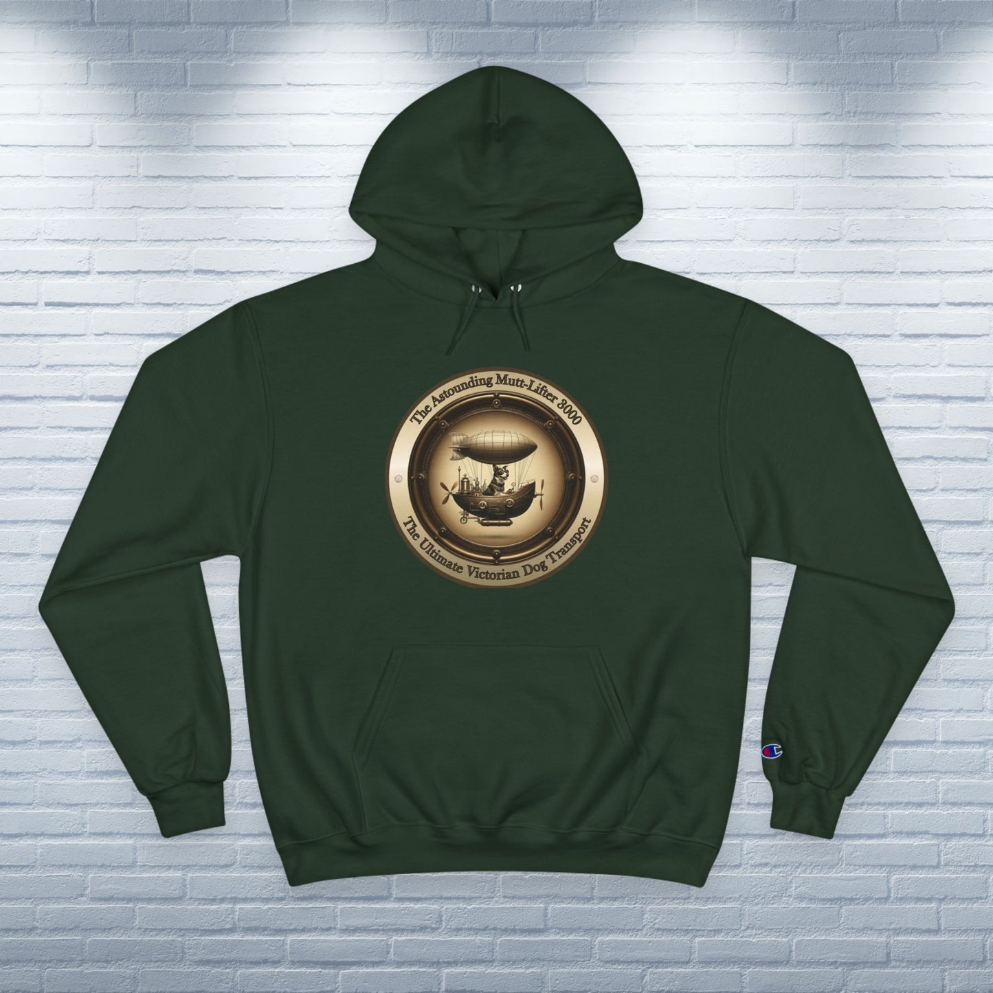 Champion Hoodie Mixed Breed Rescue Dog Mongrel Dogful Steampunk Victorian Gift Mutt Pride Unique Art Pet Lover Warm Apparel Dog Mom Dad