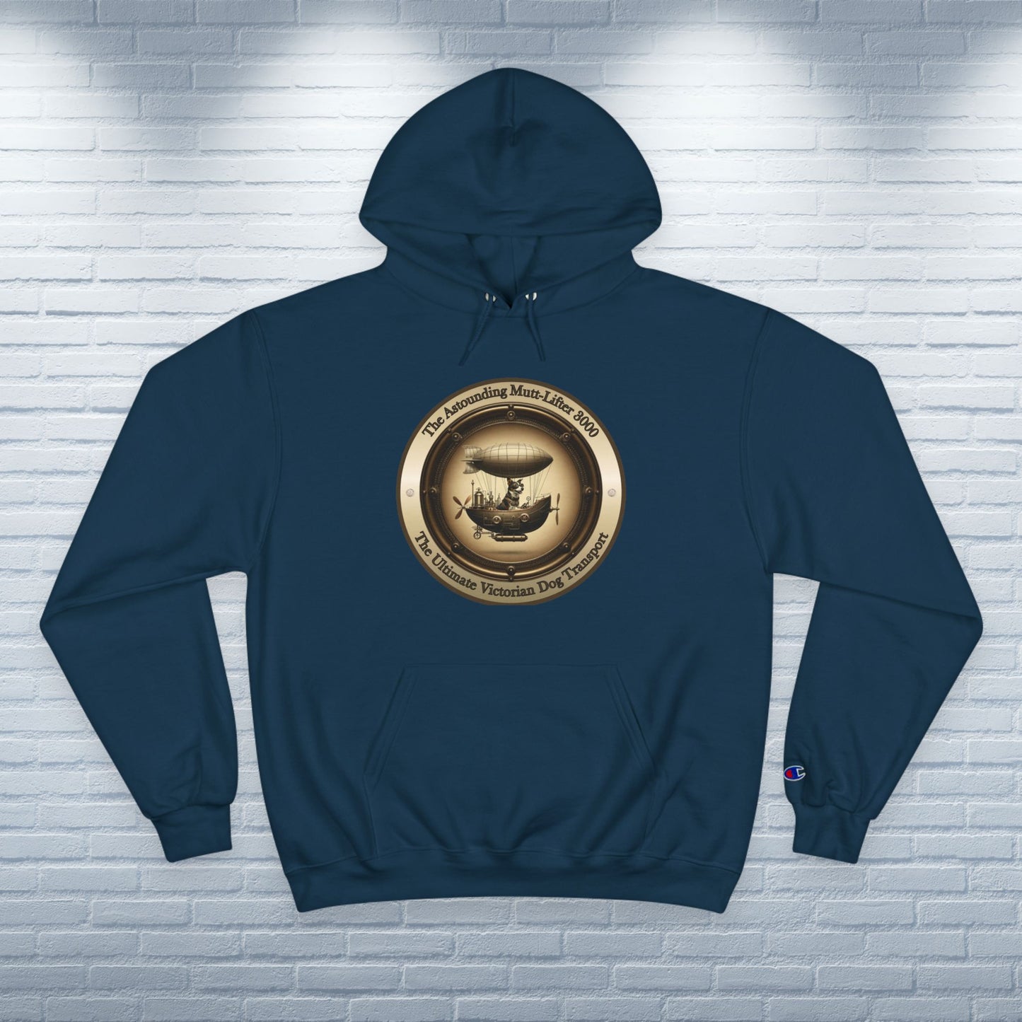 Champion Hoodie Mixed Breed Rescue Dog Mongrel Dogful Steampunk Victorian Gift Mutt Pride Unique Art Pet Lover Warm Apparel Dog Mom Dad