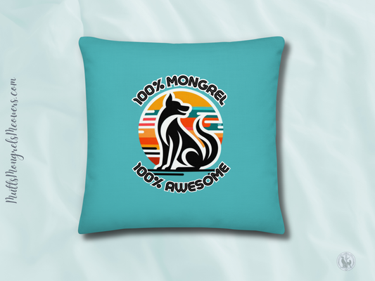 Pillow Throw Rescue Dog Awesome Design For Dog Lovers Mixed Breed Dogful Couch Pillow For Rescue Mutt Homes Retro Dog Mum Dog Dad Mongrel