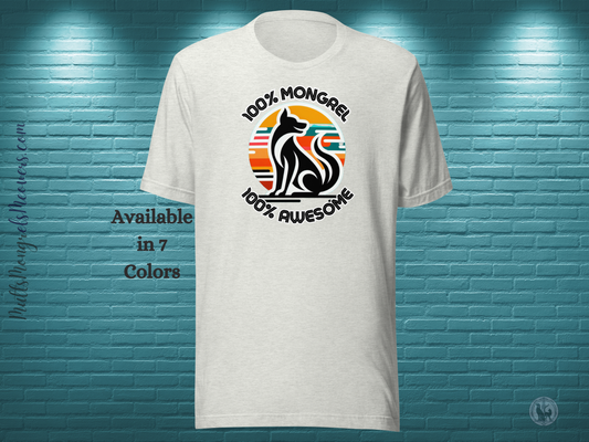 T-Shirt Mixed Breed Dog Tee Funny Retro Style Shirt Dogful Gift Rescue Dog Apparel Unique Dog Theme Unisex Graphic Mongrel Dog Mum Dog Dad