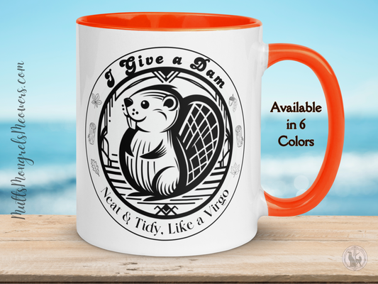 Funny Mug Sarcastic Art Deco Virgo Coffee Cup Astrology Beaver Fall Gift Horoscope Tea Mug Star Sign Drinkware for Animal Lovers Zodiac
