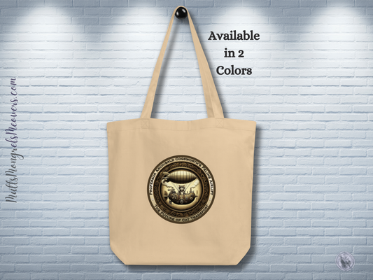Organic Tote Bag Steampunk Cat Mixed Breed Whimsical Kitty Gift Fantasy Feline Design Victorian Reusable Catful For Cat Lovers Quirky Rescue