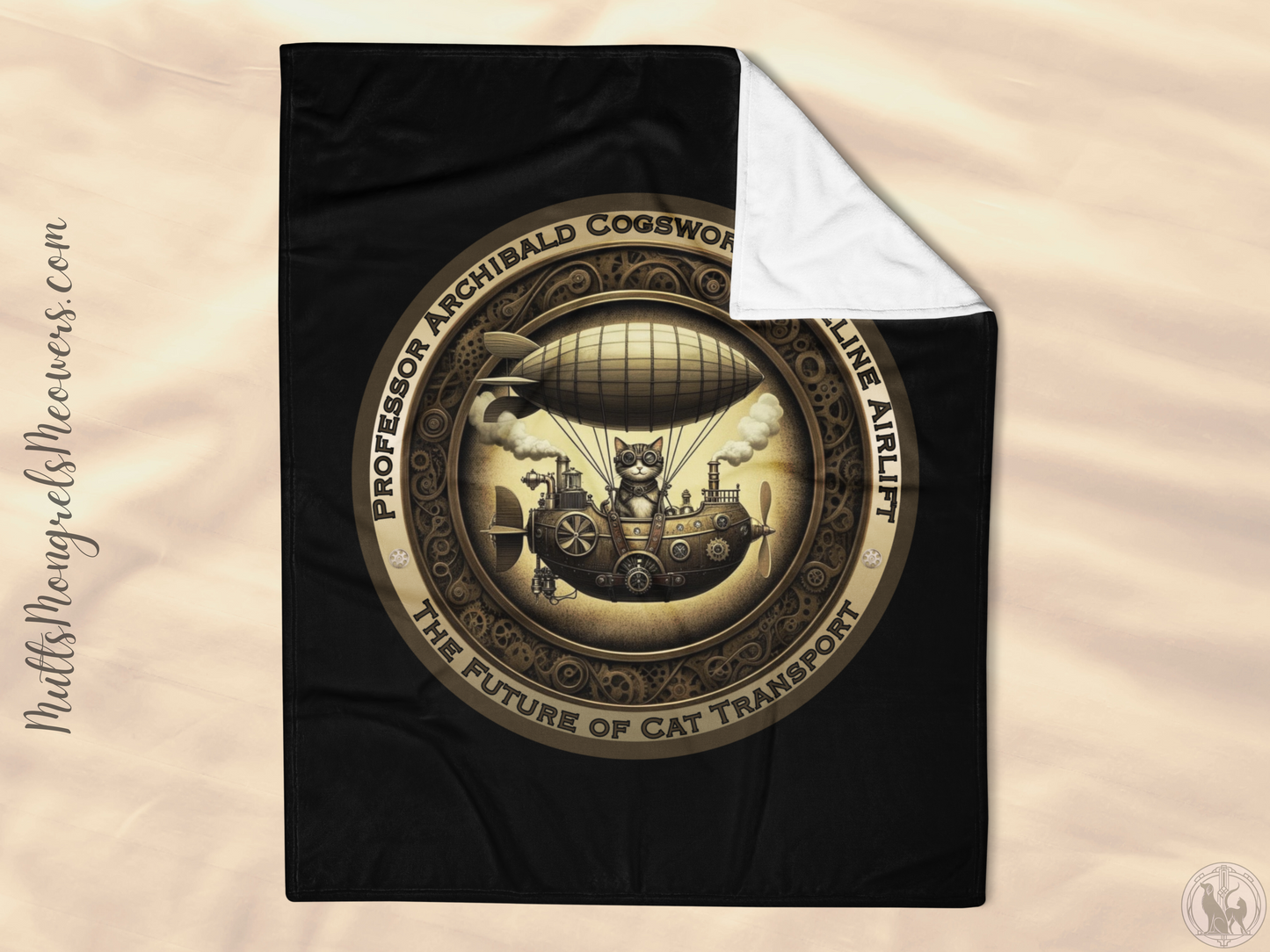 Throw Blanket Catful Proud Cat Mom Rescue Cat Cozy Blanket Steampunk Victorian Feline Airlift Gift for Cat Lover