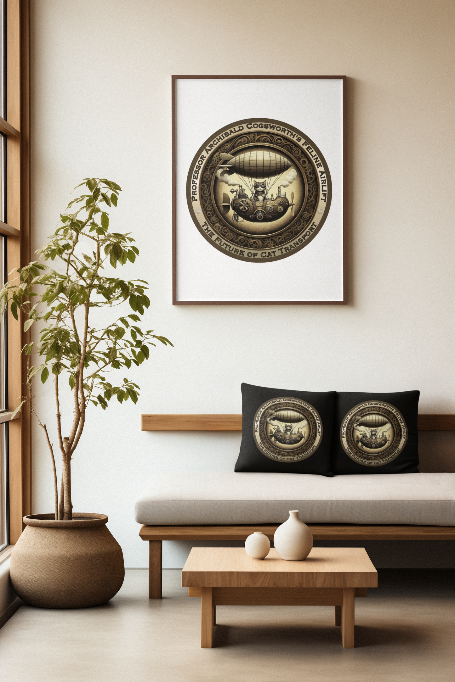 Pillow Cat Gift Cat Lovers Steampunk Cat Victorian Feline Decor Whimsical Throw Pillow Cat Lover Gift Quirky Style Rescue Cat Mom Cat Dad