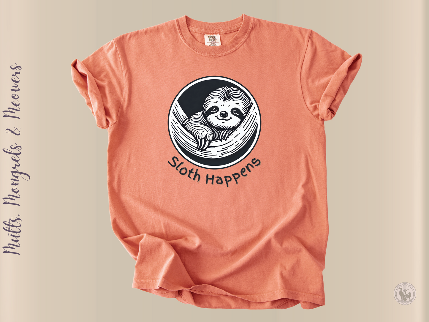 T-Shirt Funny Sloth Shirt Art Deco Sarcastic Gift for Animal Lovers Unisex Comfort Colors Tee Whimsical Humor Relaxing Lazy Vibes Apparel