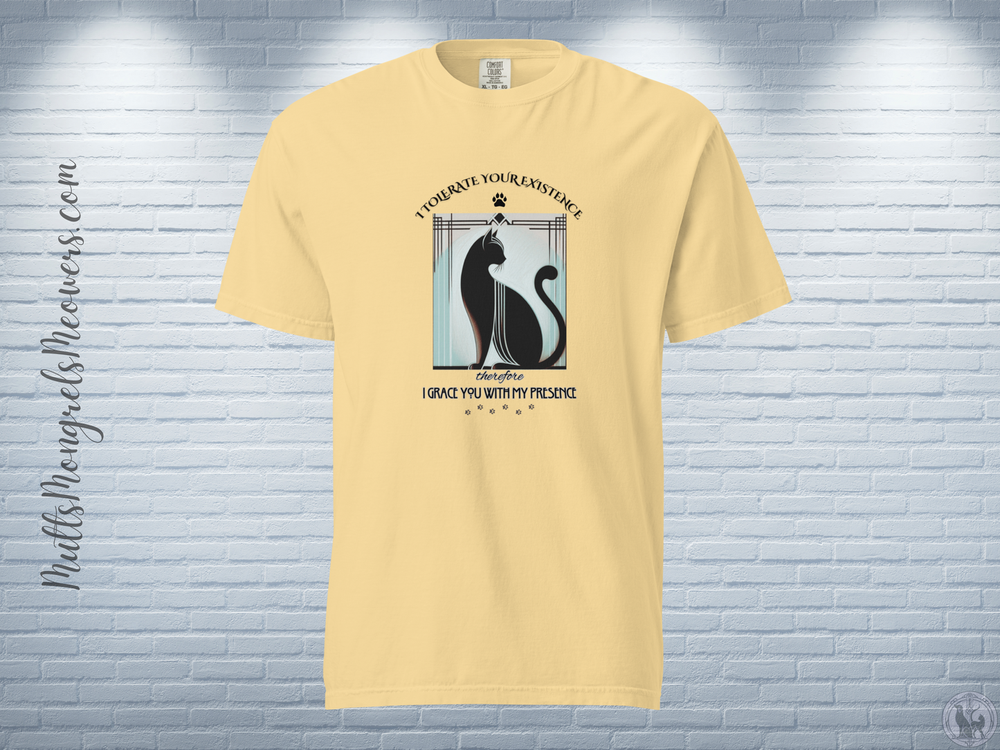 T-Shirt Funny Cat Shirt Art Deco Retro Style Sarcastic Gift Unisex Comfort Colors Whimsical Catful Kitty Feline Humor Apparel for Cat Parent
