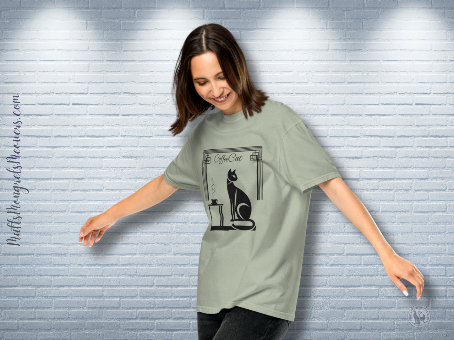 T-Shirt Stylish Comfort Colors Art Deco Coffee Cat Parent Gift Catful Unisex Fit Unique Whimsical Feline Kitty Graphic Cat Lover Apparel
