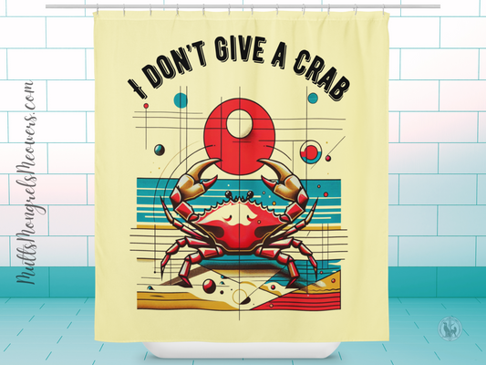 Shower Curtain Crabby Crab Cancer Zodiac Astrology Pop Art Design Crustacean Bathroom Gift Quirky Housewarming Coastal Vibe Summer Fun Star