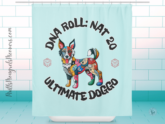 Shower Curtain Pop Art Dog Funny Mutt Gamer Gift for Dog Lovers Geeky Mixed Breed Rescue Dog Parents Canine Bathroom Decor Relaxing Vibe