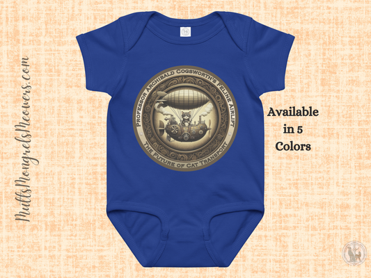 Baby Bodysuit Steampunk Cat Victorian Style Baby Shower Gift Unique Feline Infant Outfit Quirky Pet Lover Babywear Rescue Cat Unique Baby