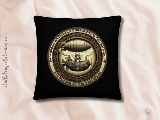 Pillow Cat Gift Cat Lovers Steampunk Cat Victorian Feline Decor Whimsical Throw Pillow Cat Lover Gift Quirky Style Rescue Cat Mom Cat Dad