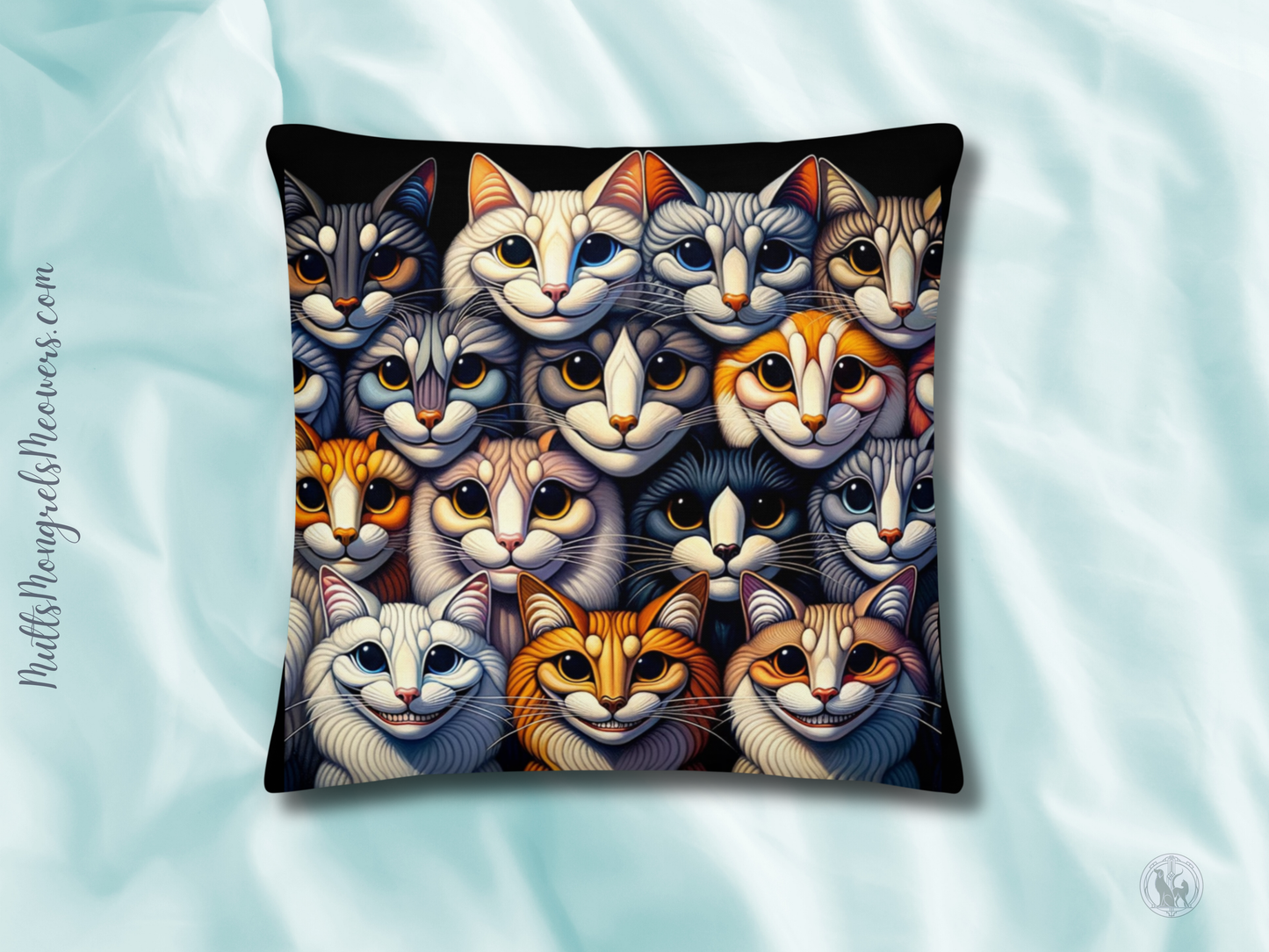 Pillow Throw Cat Gift Feline Retro Design For Cat Lovers Whimsical Cat Funny Feline Home Decor Cat Lover Gift Cozy Cushion Meow Cat Mom Dad
