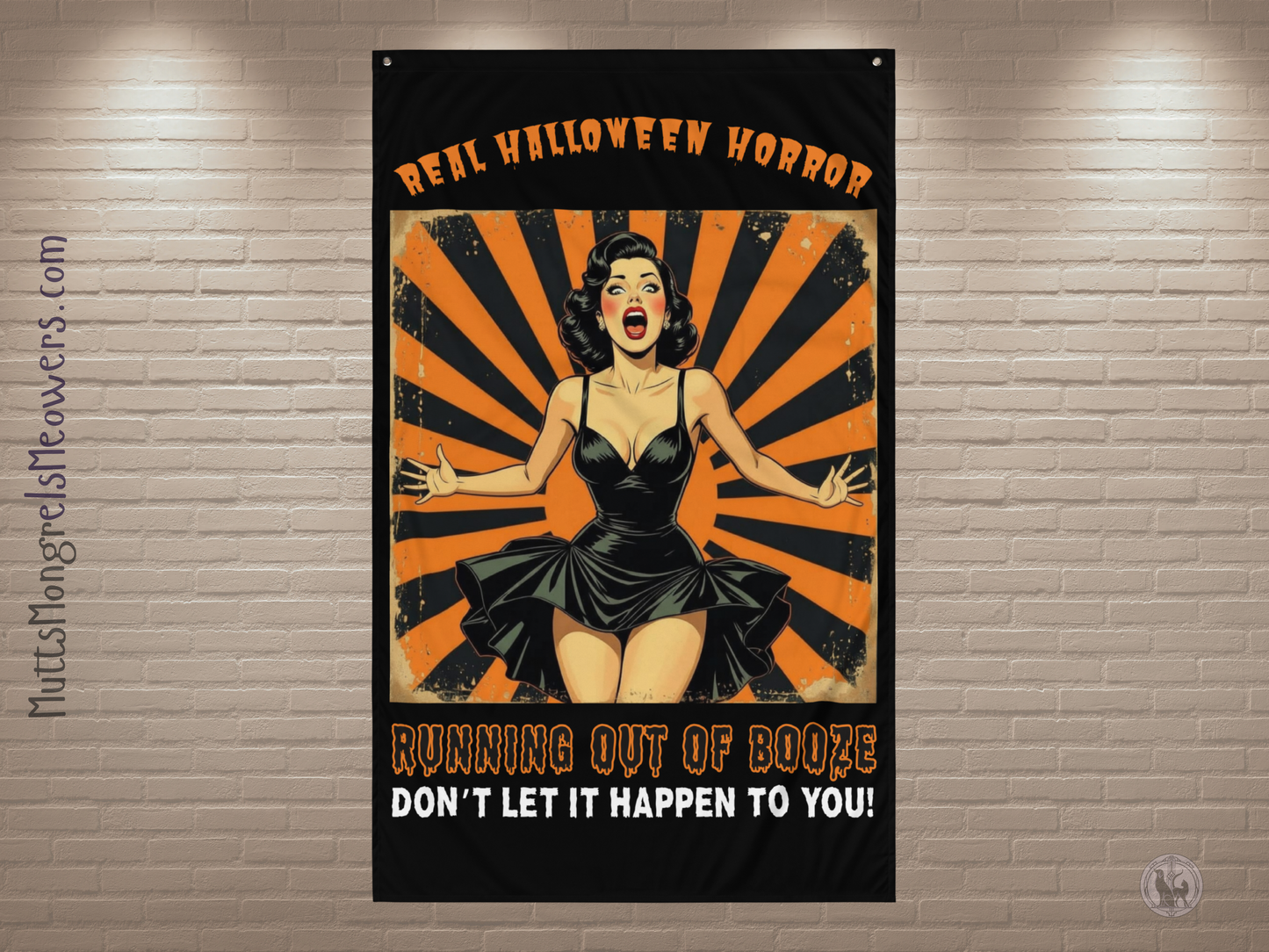 Funny Retro Halloween Flag: Stylish Gift for Fun Loving People