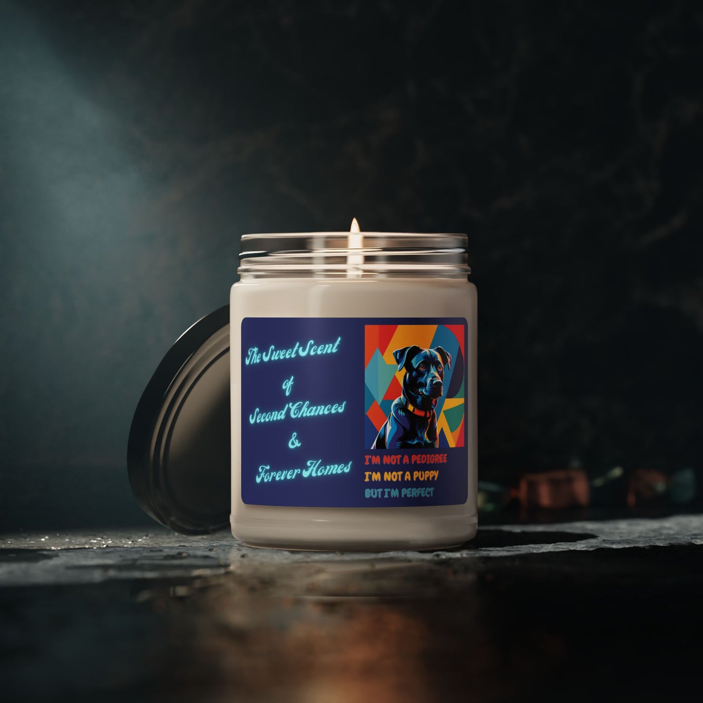Candle Scented Soy Candle Mixed Breed Dogful Gift for Mature Dog Lovers Mongrel Rescue Dog Pet Adoption Canine Home Decor for Dog Parents