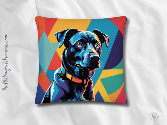 Pillow Throw Rescue Dog Design For Dog Lovers Mixed Breed Dogful Funny Couch Pillow For Pet Owners Mongrel Mutt Décor Pop Art Dog Mum Dad