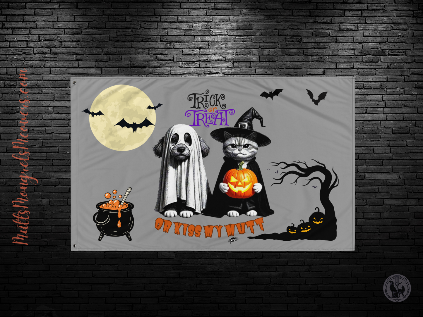 Funny Cat and Dog Flag - Sarcastic Halloween Gift for Pet Parents