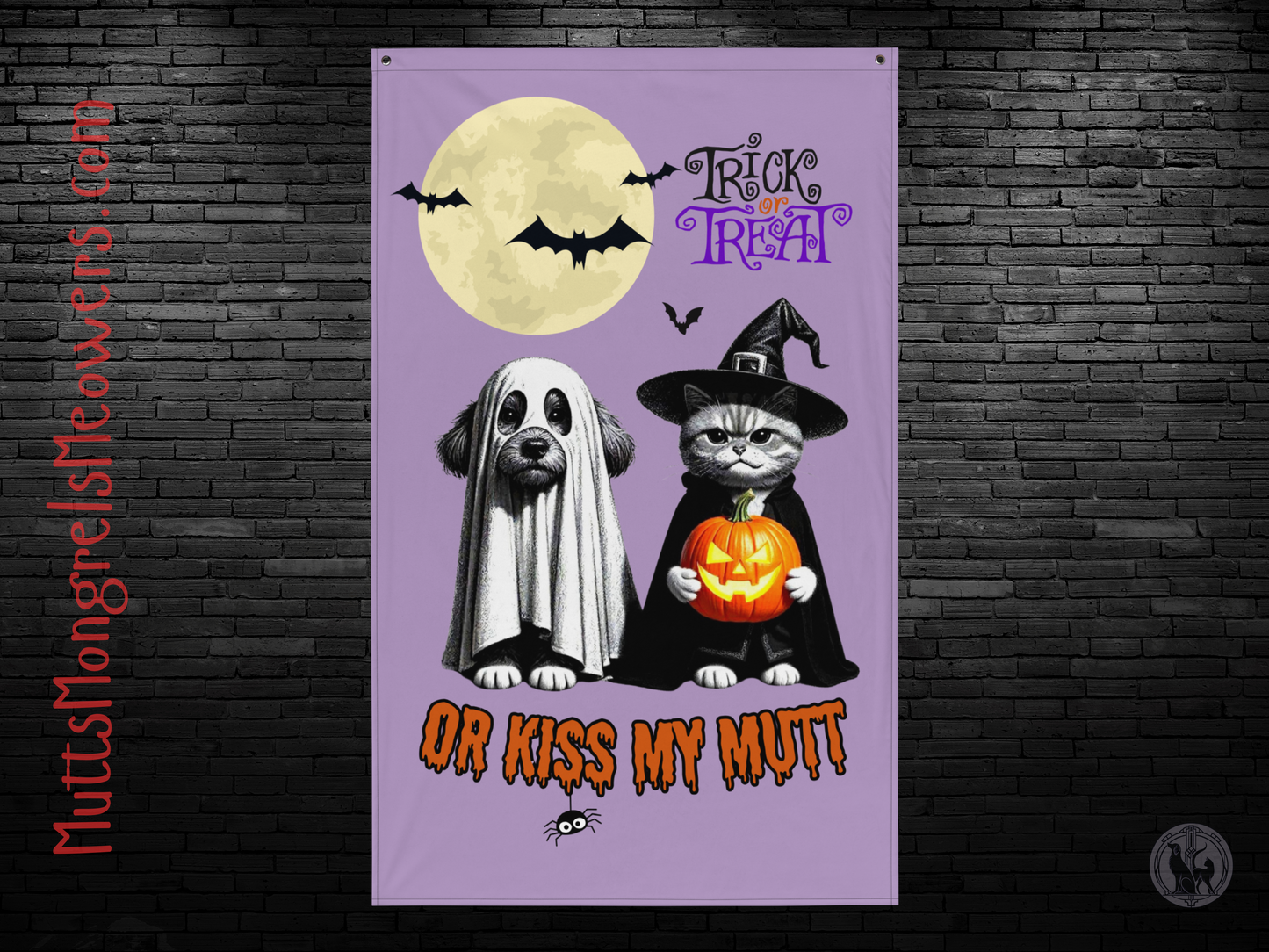 Funny Witch Cat & Dog Halloween Flag: Sarcastic Pet Parent Gift