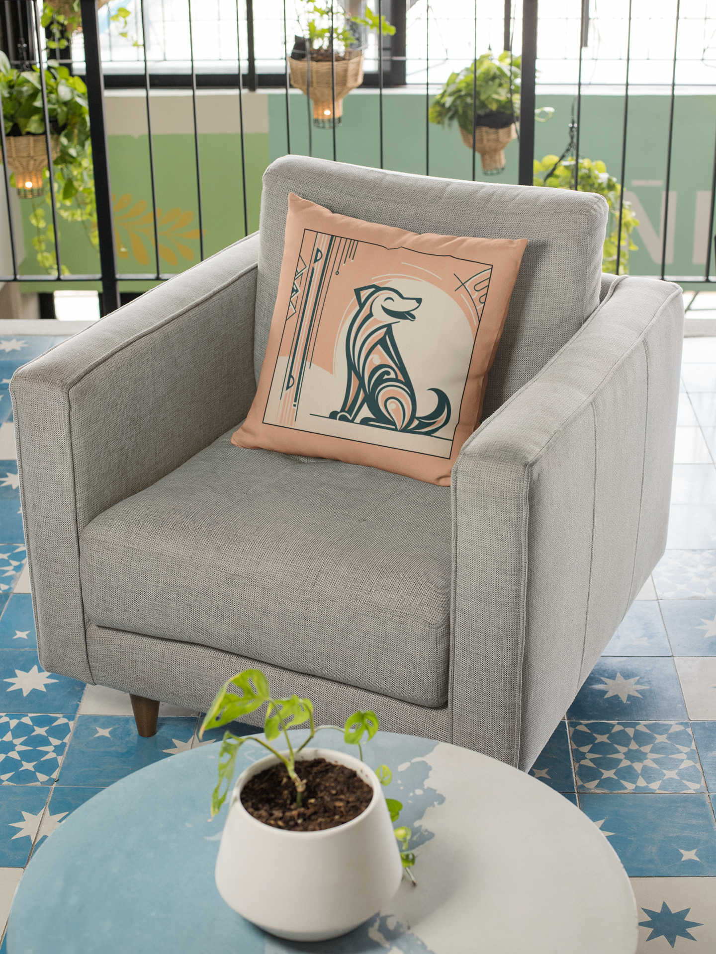 Pillow Throw Limited Edition Mongrel Art Deco Design For Dog Lovers Mixed Breed Dogful Unique Rescue Mutt Pet Homes Dog Mum Dog Dad Couch