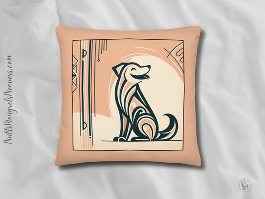 Pillow Throw Limited Edition Mongrel Art Deco Design For Dog Lovers Mixed Breed Dogful Unique Rescue Mutt Pet Homes Dog Mum Dog Dad Couch