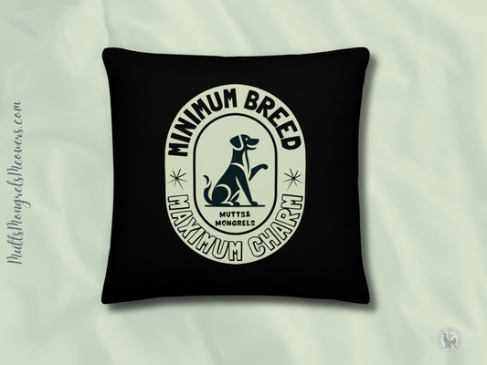 Pillow Throw Pillow Rescue Dog Charm Art Deco Design Dog Lovers Mixed Breed Dogful For Pet Lovers Rescue Mutt Gift Dog Mum Dog Dad Mongrel