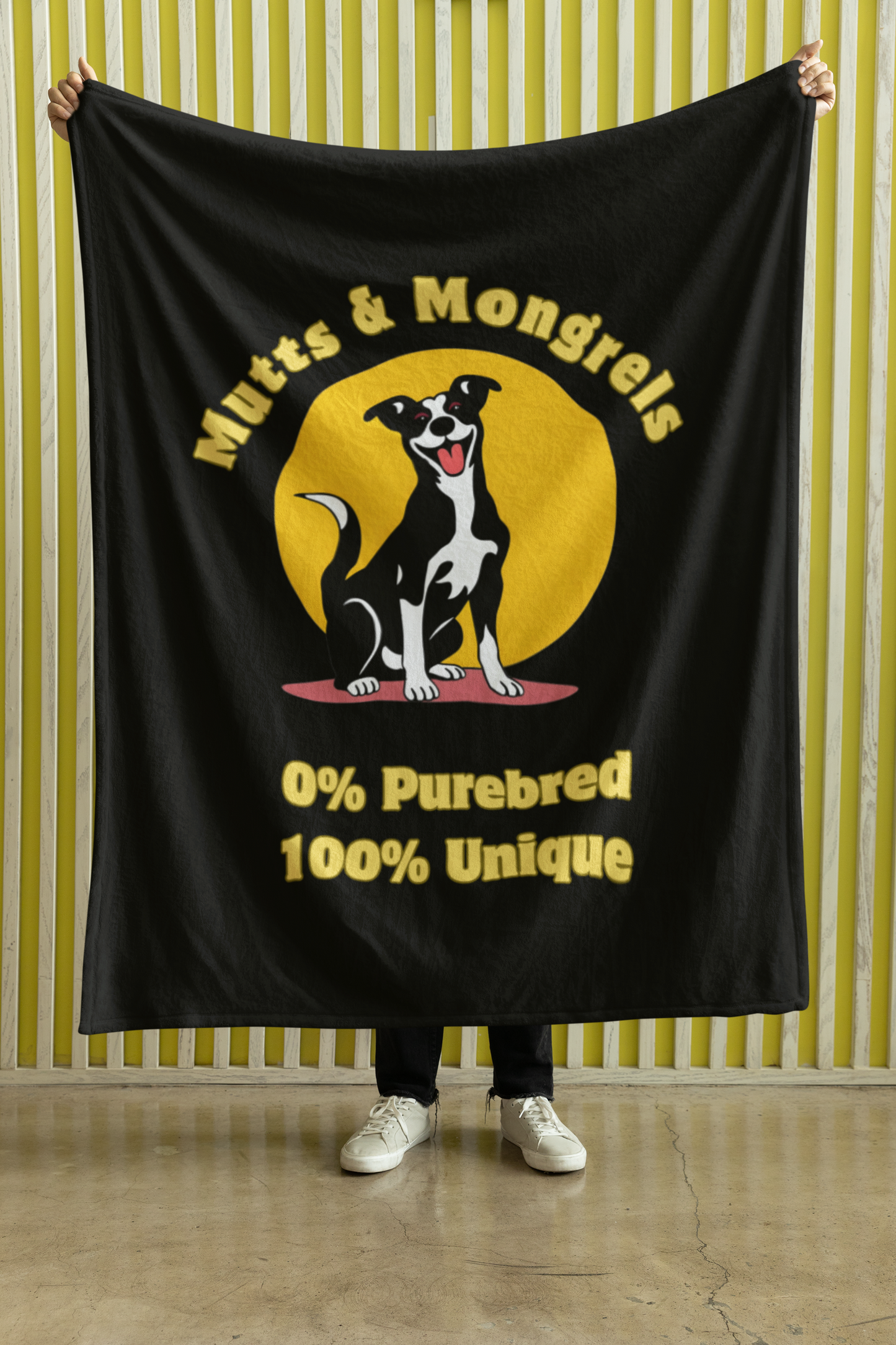 Throw Blanket Dogful Mixed Breed Dog Mom Original Retro Rescue Dog Cozy Blanket Gift for Dog Lover
