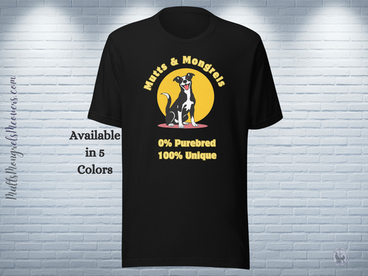 T-Shirt Mixed Breed Mutt Lover Shirt Rescue Dog Tee Funny Dogful Gift Dog Owner Style Unique Theme Unisex Graphic Fit Mongrel Dog Mum Dad