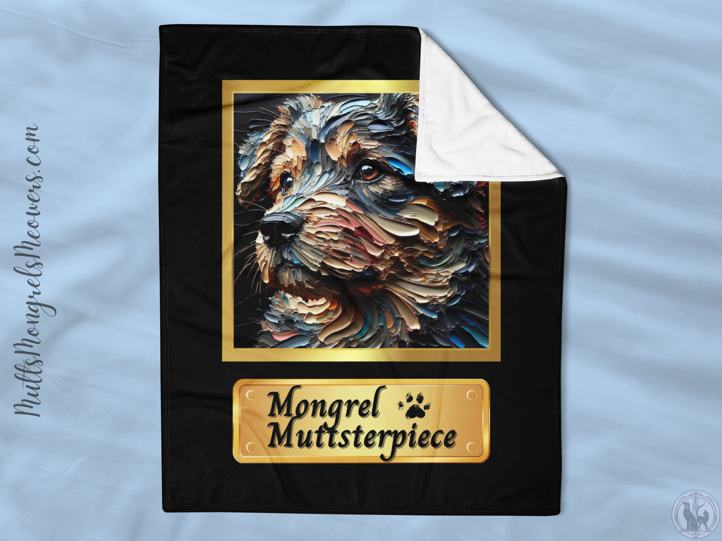 Throw Blanket Dogful Mixed Breed Dog Mom Artistic Design Cozy Rescue Dog Blanket Gift for Dog Lover