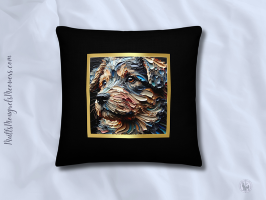 Pillow Throw Mongrel Rescue Dog Design Dog Lovers Mixed Breed Dogful Unique Rescue Mutt Pet Decor Accent Retro Dog Mum Dog Dad Painting